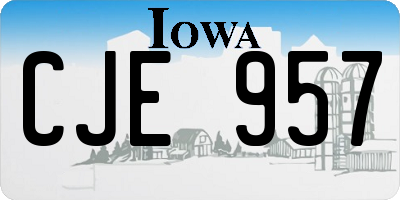 IA license plate CJE957