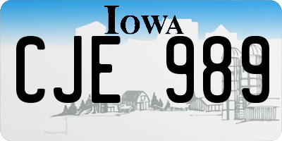 IA license plate CJE989