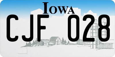 IA license plate CJF028