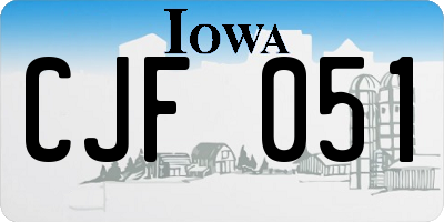 IA license plate CJF051