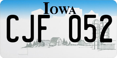 IA license plate CJF052