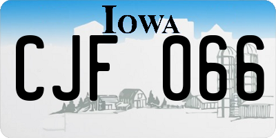 IA license plate CJF066