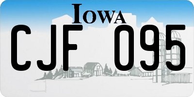IA license plate CJF095