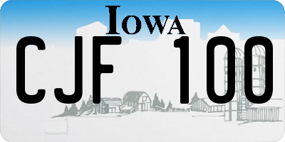 IA license plate CJF100