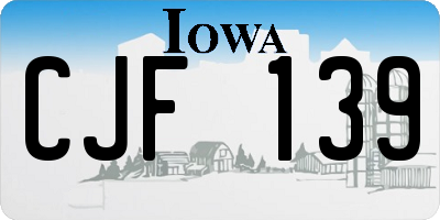IA license plate CJF139