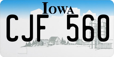 IA license plate CJF560