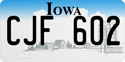 IA license plate CJF602