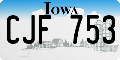 IA license plate CJF753