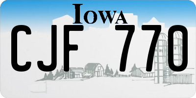 IA license plate CJF770