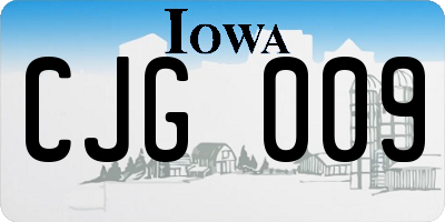 IA license plate CJG009