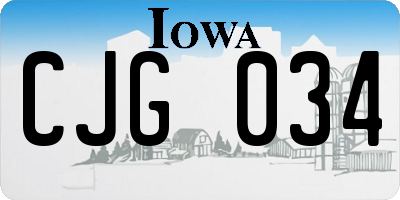 IA license plate CJG034