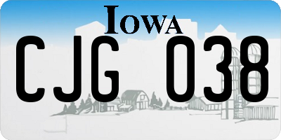 IA license plate CJG038