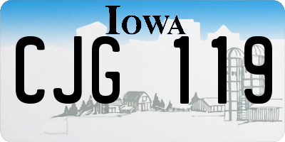 IA license plate CJG119