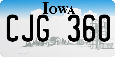IA license plate CJG360