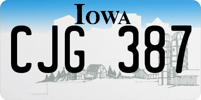 IA license plate CJG387