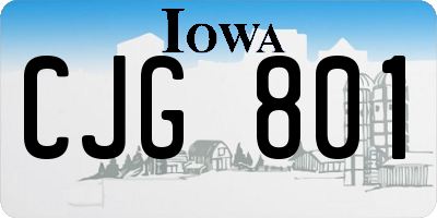 IA license plate CJG801