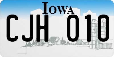 IA license plate CJH010