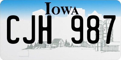 IA license plate CJH987
