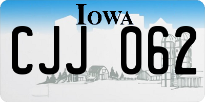 IA license plate CJJ062