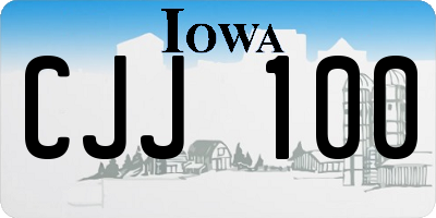 IA license plate CJJ100