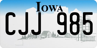 IA license plate CJJ985