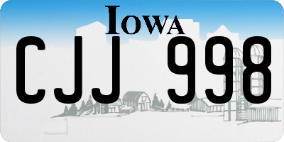 IA license plate CJJ998
