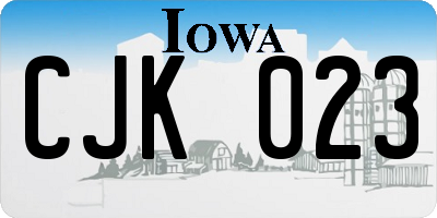 IA license plate CJK023