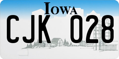 IA license plate CJK028