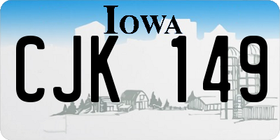 IA license plate CJK149