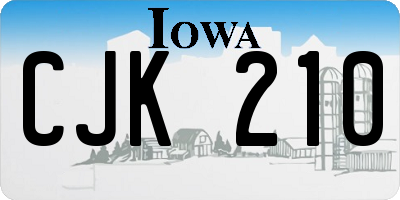 IA license plate CJK210