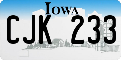 IA license plate CJK233