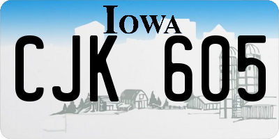 IA license plate CJK605