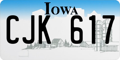 IA license plate CJK617