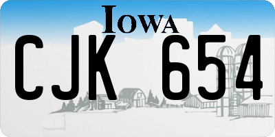 IA license plate CJK654