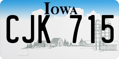 IA license plate CJK715