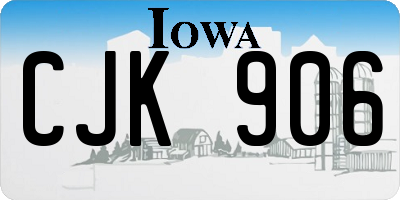 IA license plate CJK906