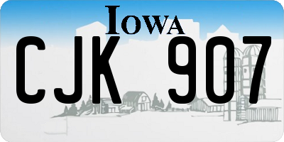 IA license plate CJK907