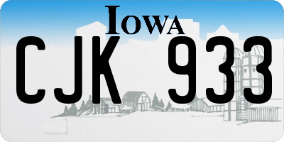IA license plate CJK933