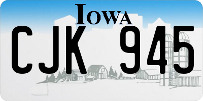 IA license plate CJK945