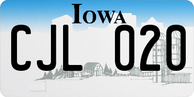 IA license plate CJL020