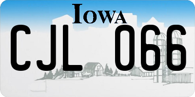 IA license plate CJL066