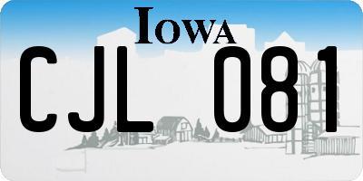 IA license plate CJL081
