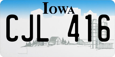 IA license plate CJL416