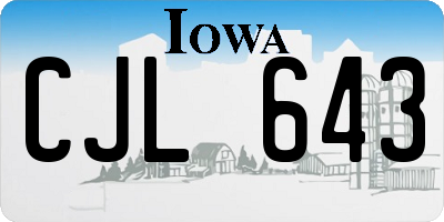 IA license plate CJL643