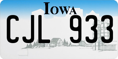 IA license plate CJL933