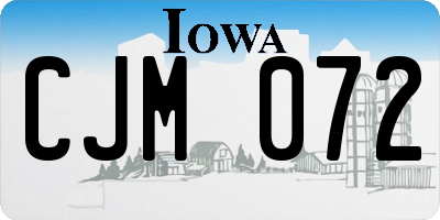 IA license plate CJM072