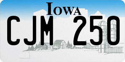 IA license plate CJM250