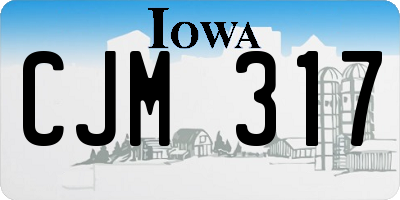 IA license plate CJM317