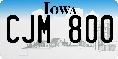 IA license plate CJM800