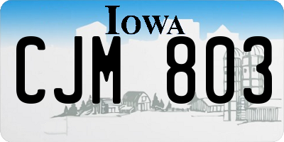 IA license plate CJM803